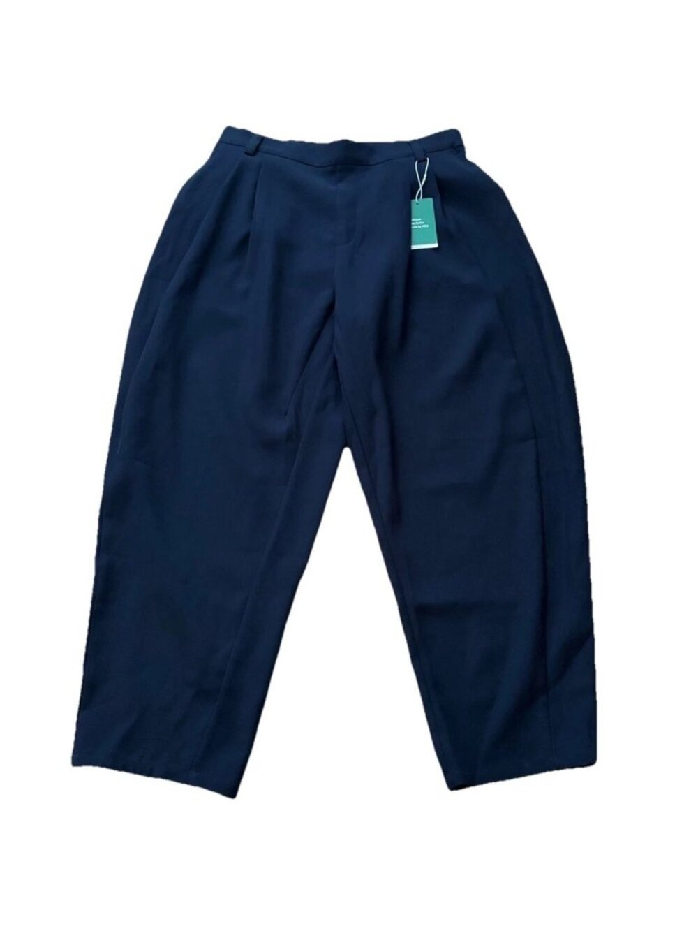 Halara Large Blue High Waisted Plicated Side Pocket Wide Leg Casual Work Pants